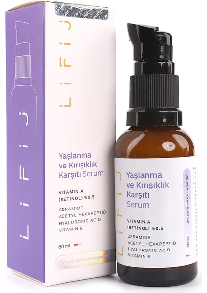 Lifij%0,5 Retinol Ceramide Serum, Yaşlanma Karşıtı Etkisiyle Daha Sağlıklı ve Pürüzsüz Bir Cilt (30ML) modelleri