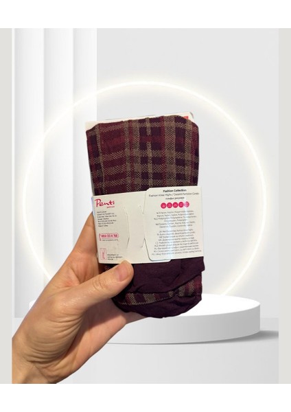 Heidi Bordo/karadut Ekose Desen Esnek Diz Hizası Pantolon Çorabı indirimleri