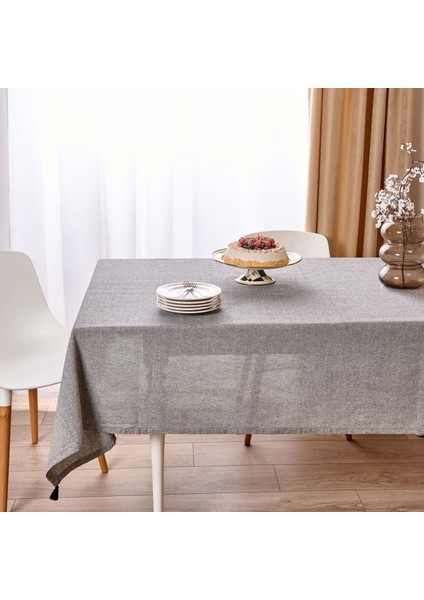 Soft Mato Püsküllü Masa Örtüsü - Gri - 150X220 cm fiyatları