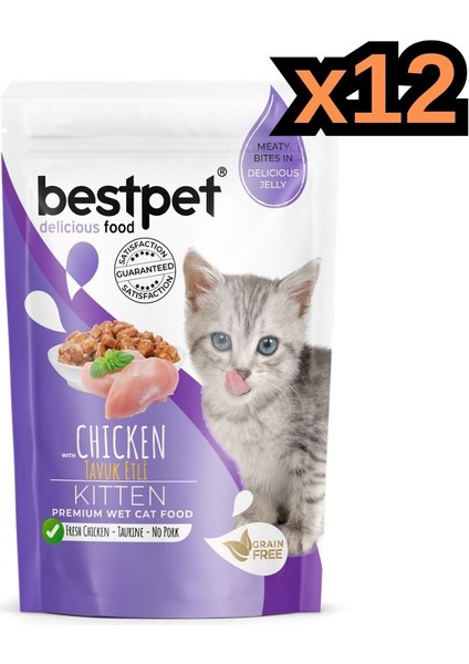 ,tahılsız, Jöle Içinde Tavuk Parça Etli Yavru Kedi Yaş Maması 85 gr (12ADET)