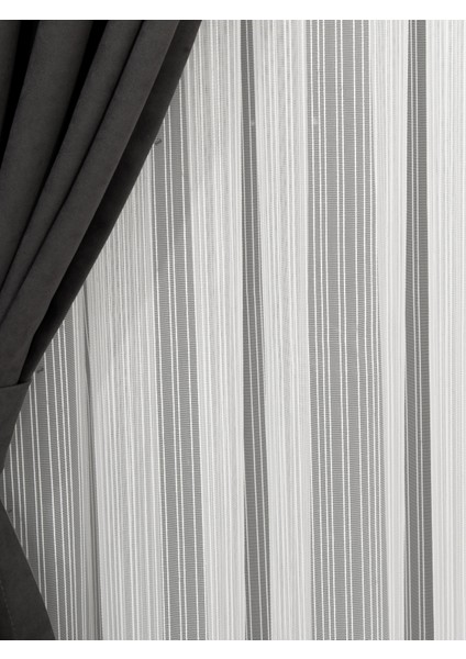 Modern Çizgili Tül Perde | 1/3 Sık Pileli | Ütü Gerektirmez | En Çok Satan Model modelleri