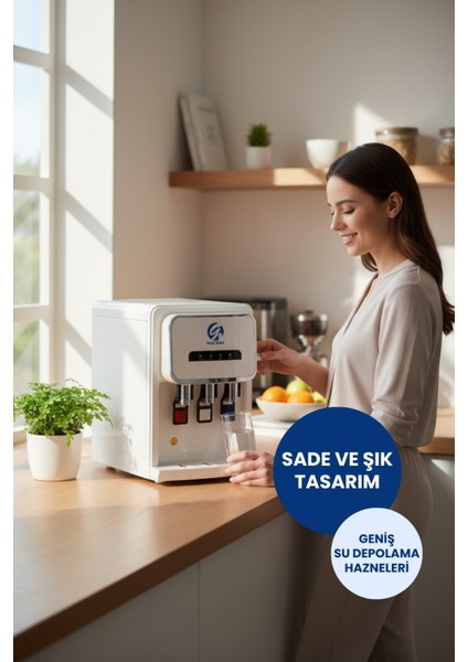Arıtmalı Tezgah Üstü Su Sebili 80 Gpd Ro - Sıcak, Ilık ve Soğuk-Beyaz(Üreticiden) fiyatları
