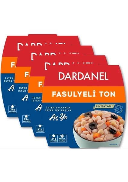 Dardanel Aç Ye Fasulyeli Ton Balığı 160 gr x 4 Adet