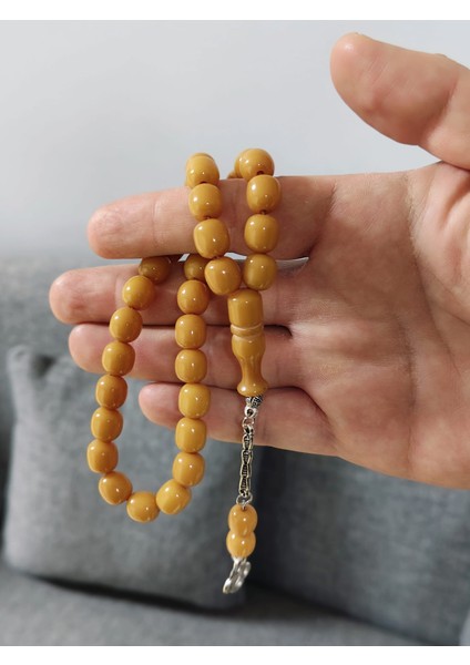 Sarı Küre Kesim Toz Kehribar Tesbih fiyatları