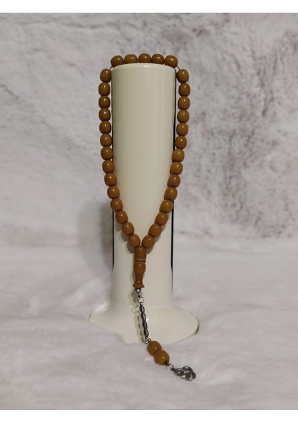 Sarı Küre Kesim Toz Kehribar Tesbih modelleri