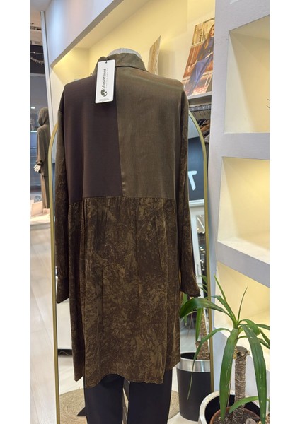 Patchwork Cupro Tunik : 38303 Kahve modelleri