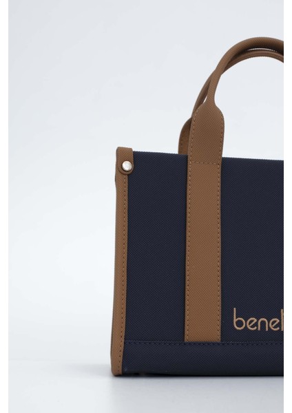 Benetton Kadın Kol Çantası Lacivert-Camel BNT1670 indirimleri