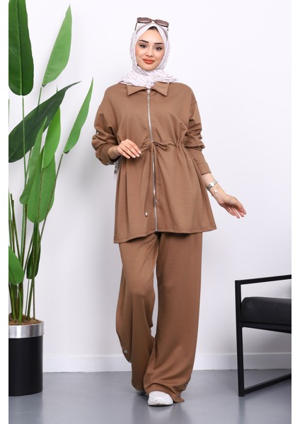 Vizon Çıtçıt Detaylı Tunik Pantolonlu Modal Takım