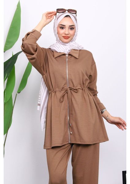 Vizon Çıtçıt Detaylı Tunik Pantolonlu Modal Takım modelleri