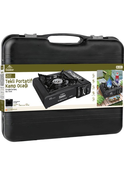 RB-KF01 Portatif Kamp Ocağı 2.3kw Siyah | Taşınabilir Tekli Gazlı Ocak | Rüzgar Geçirmez, Piknik, Kamp, Bahçe, Tekne Kullanımı Için modelleri