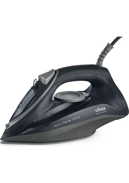 Steam Tech 2400 2400 W Buharlı Ütü, Maksimum 120 G ve 0-30 G/dk. Sürekli Buhar Püskürtme, Seramik Taban, Kireç Önleyici Ikili Sistem, Damlama Önleyici, Siyah, Amazon’a Özel