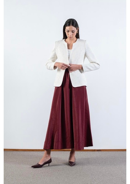 Origa Beli Lastikli Balon Etek Bordo