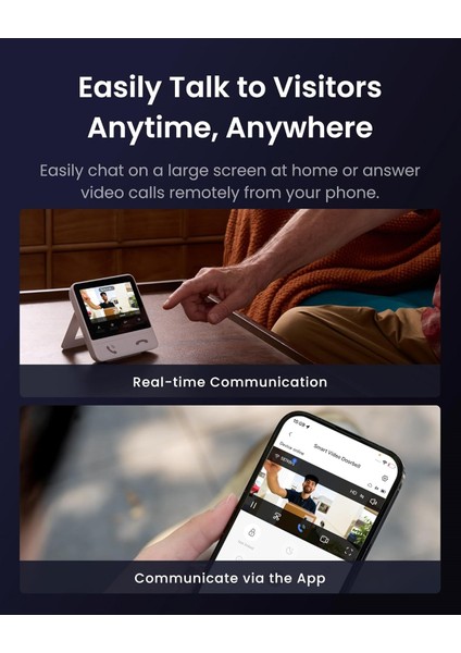 Wlan Görüntülü Kapı Zili Kamerası: 2k Hd, 4.3'' Renkli Ekran, 165° Geniş Açı ve Çift Yönlü Ses (Alexa Uyumlu) fırsatları