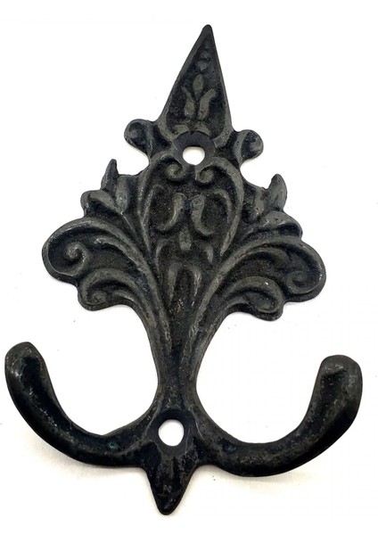 Antika Tarz Dekoratif Pirinç Çam Figürlü Askı - 98X57 Mm, Oksit ( Lisinya )