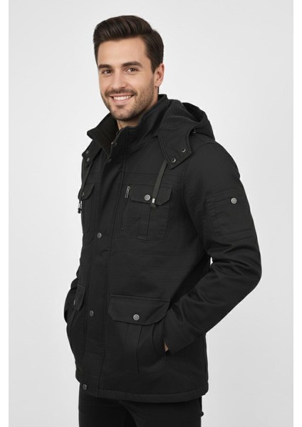 Erkek Spor Kanvas Kapüşonlu Parka 85121 BGL-ST04884 fiyatları