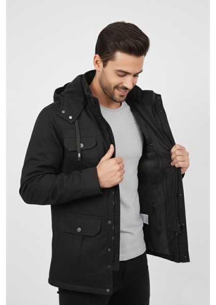 Erkek Spor Kanvas Kapüşonlu Parka 85121 BGL-ST04884 fırsatları