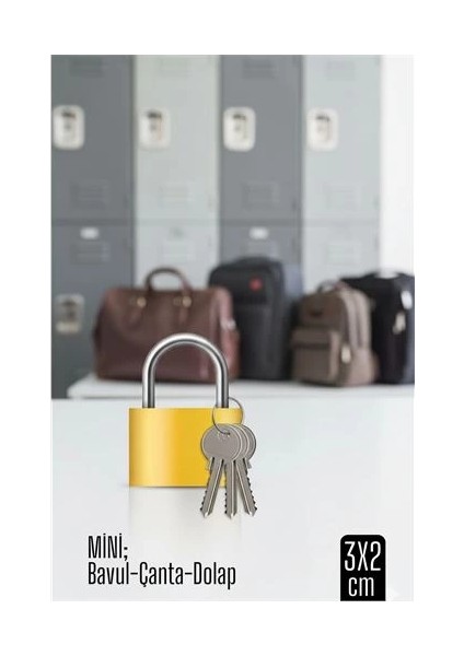 Bfs Mini 20MM Bavul ve Çanta Asma Kilidi – 3 Anahtarlı, Dolap ve Seyahat Için Güvenli