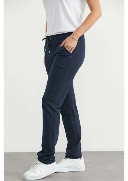 Taş Detaylı Cepli Eşofman Altı - Lacivert modelleri