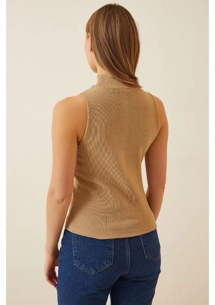 Kadın Full Likralı Fitilli Kaşkorse Body - Camel fiyatları