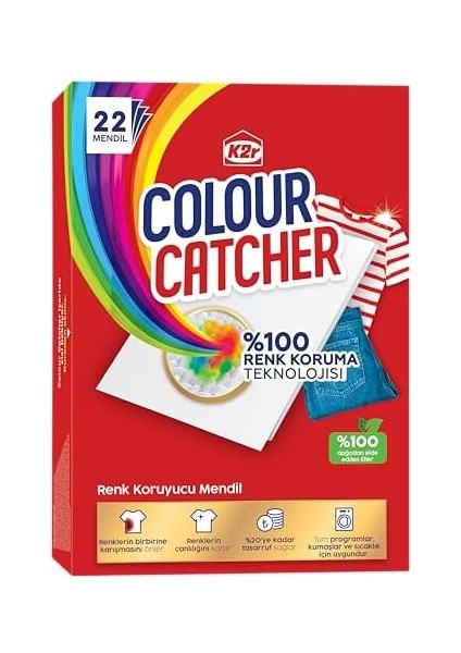 K2R Renk Koruyucu Mendil 22&apos;li fiyatları