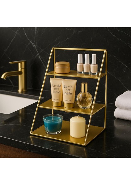 Metal Makyaj Organizeri, Metal Raf, Makyaj ve Kozmetik Düzenleyici, Metal Organizer