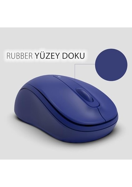 Inca IWM-311RM Sılent Wıreless Mouse Mavi Komple Rubber Soft Yüzey,sessiz Tuş,ergonomik Dizayn, Konforlu Dokunuş HISSI,1600DPI, USB Alıcı, 10M Çekim,uzun Pil Ömrü, Enerji Tasarrufu Uyku Modu modelleri