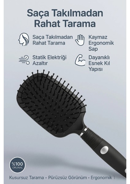 2’si 1 Arada Profesyonel Saç Fırçası – Önü Ayna, Arkası Tarak, Ergonomik Saplı Tasarım fiyatları