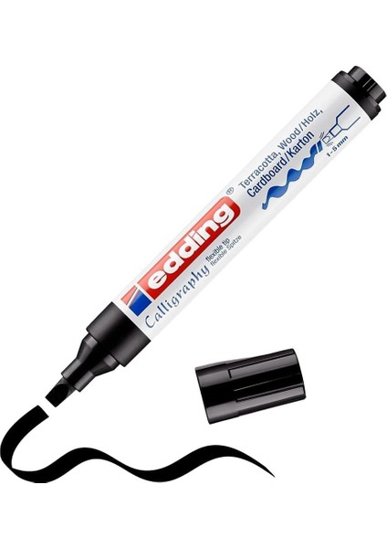 1455 Kaligrafi Markörü - Siyah - 1 - 1-5 mm Esnek Kaligrafi Ucu