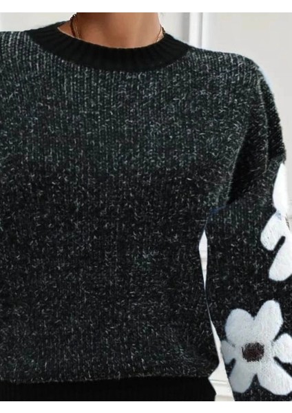 Mdb Kadın Uzun Kollu Bisiklet Yaka Çiçek Desenli Triko Bluz fiyatları