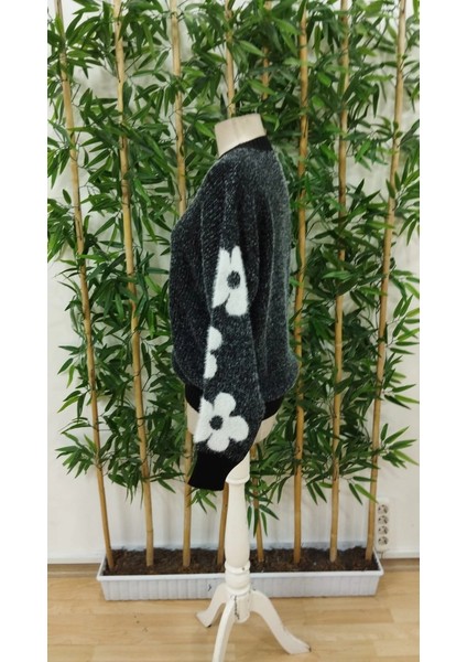 Mdb Kadın Uzun Kollu Bisiklet Yaka Çiçek Desenli Triko Bluz indirimleri