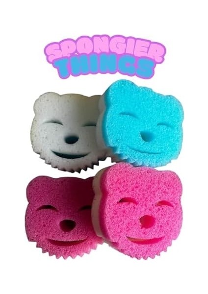 Avantajlı Paket 4’lü Çift Taraflı Ovucu Bulaşık Süngeri, Scrub + Sponge, Gülen Kedi Sünger fiyatları