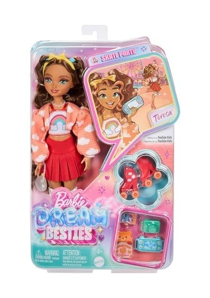 Rüya Arkadaşlar Bebek ve Aksesuarları, Eklemleri Bükülebilen, Saçlı, Patenci Teresa Bebek, Video Oyunu Temalı 9 Parça, JFX98 modelleri