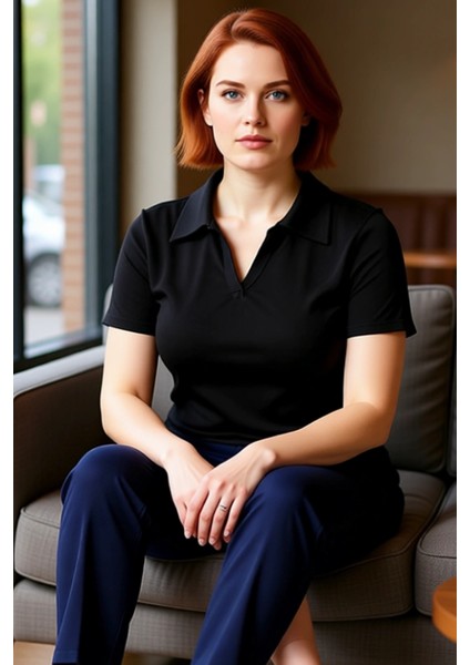 Kadın Beyaz Basic Vücuda Oturan Polo Yaka Kısa Kollu Kaşkorse Bluz Cool & Comfort Yazlık Rahat Giyim fırsatları