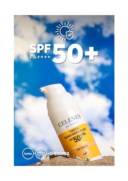 Celenes Herbal Renkli Güneş Koruyucu Dry Touch Light 50 Spf