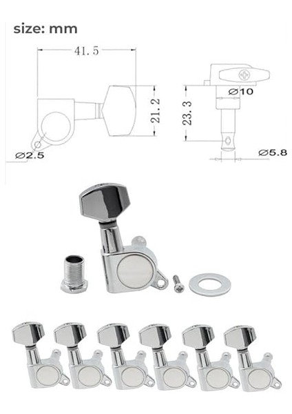 Ab1-Sl Akustik Gitar Kaliteli Burgu Takımı Yedek Parça Gümüş Renk fiyatları