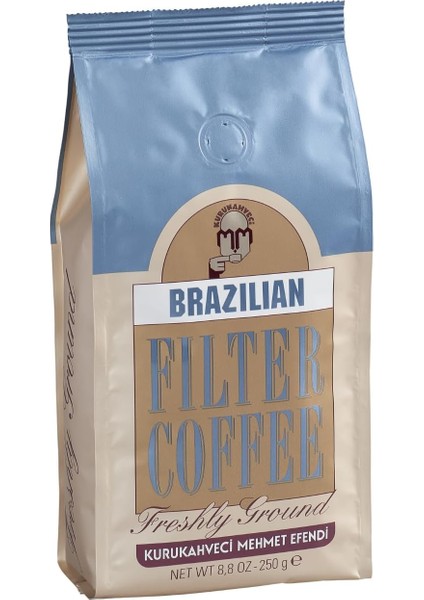 Kurukahveci Mehmet Efendi Brazilian Filtre Kahve 250GR Folyo Ambalaj