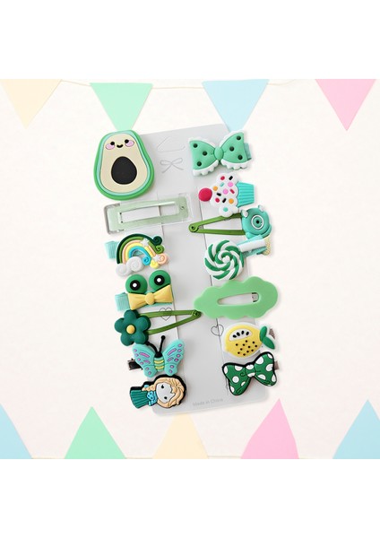 14’lü Avokado Figürlü Kız Bebek & Çocuk Toka Seti – Sevimli Renkli Saç Aksesuarı fiyatları
