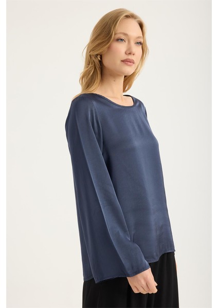 Yuvarlak Yaka Bluz modelleri