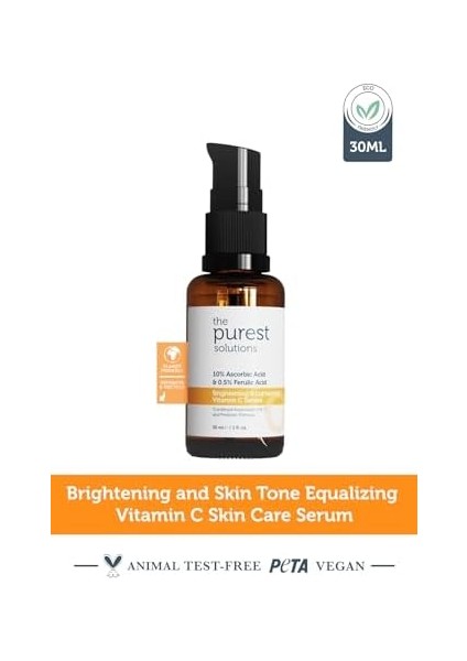 The Purest Solutions, C Vitamini Aydınlatıcı ve Cilt Tonu Eşitleyici Cilt Bakım Serumu 30 ml (%10 Ascorbic Acid & Ferulic Acid%0,5) modelleri