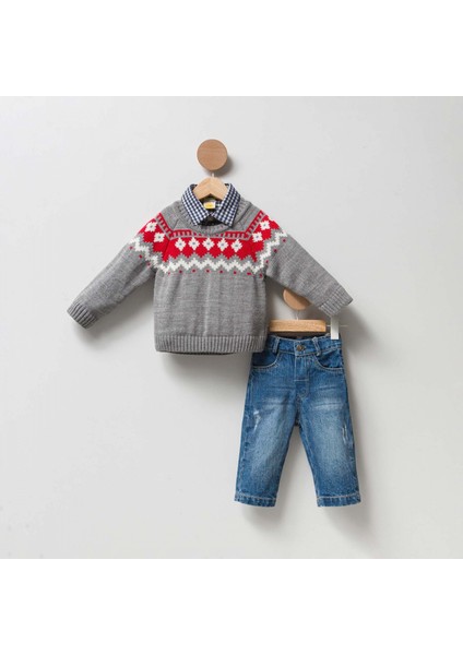 3'lu Erkek Çocuk Kazak Takımı