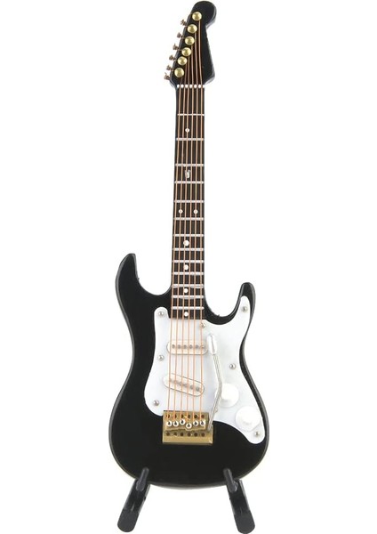 4 Renkli Hassas Mini Ahşap Elektro Gitar Model Koleksiyonu (Siyah) modelleri