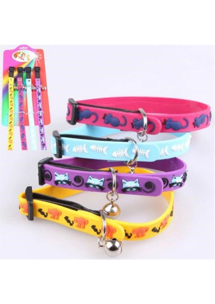Çıngıraklı Zilli Sevimli Renkli Slikon Kedi Köpek Boyun Tasması (5324) fiyatları