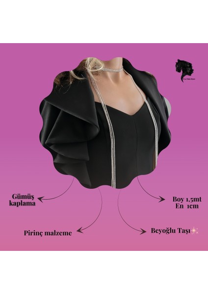 Gümüş Kaplama Üç Sıralı Su Yolu Şal Model Kolye