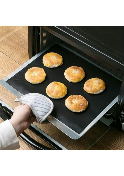 Yanmaz Yapışmaz Mangal Pişirme Örtüsü "grıllmat" - 40 cm Genişlik, 0.30MM Kalınlık, Siyah Renk (50X40CM)