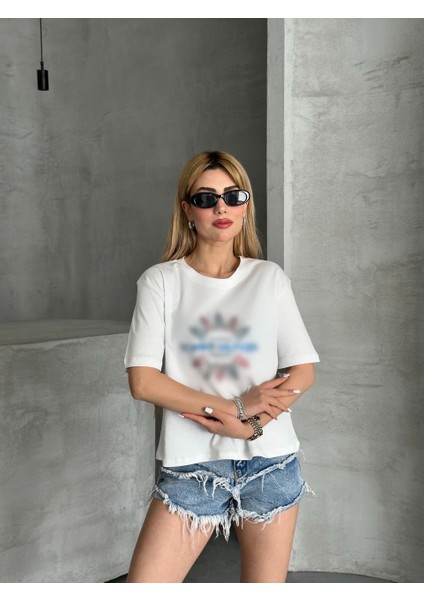 Tom Hil Taşlı Beyaz Crop T-Shirt fiyatları