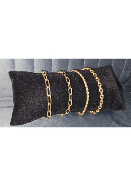 “altın Bağ” Kadın Bileklik Seti – 4 Farklı Zincir Tasarım, Ayarlanabilir Şıklık modelleri