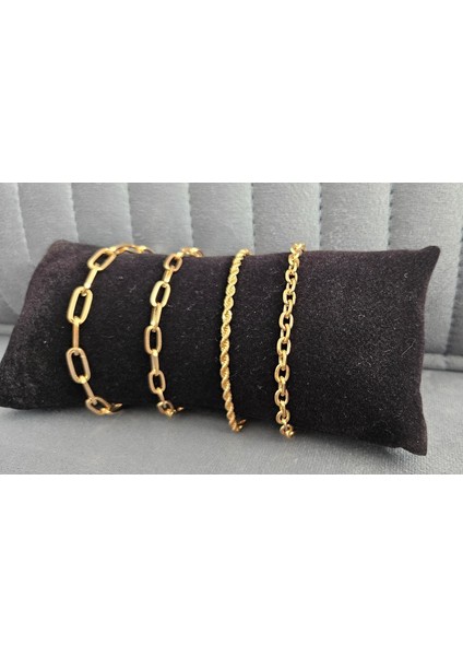 “altın Bağ” Kadın Bileklik Seti – 4 Farklı Zincir Tasarım, Ayarlanabilir Şıklık indirimleri