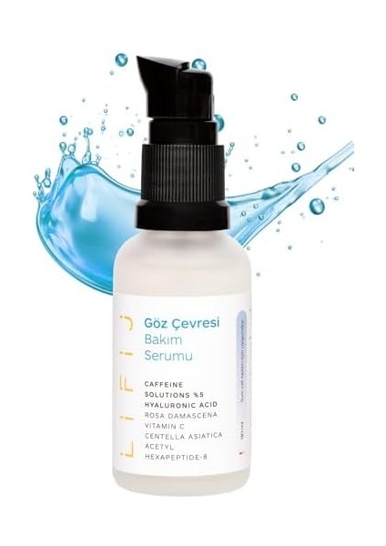 Lifij Göz Çevresi Bakım Serumu,%5 Caffein Çözelti, Daha Aydınlık ve Daha Işıltılı Bakışlar Için Düzenli Kullanımda Etkili Sonuçlar (30ML)