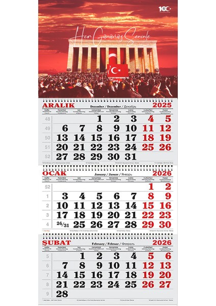 2026 Yılı Gemici Takvimi-Her Günümüz Seninle Atatürk