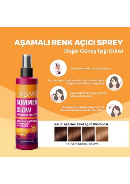 Urban Care Summer Glow Aşamalı Renk Açıcı Saç Spreyi 150 Ml- Vegan fiyatları
